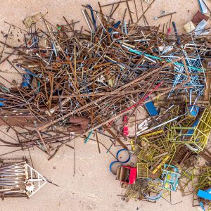 Overhead footage of recycling location