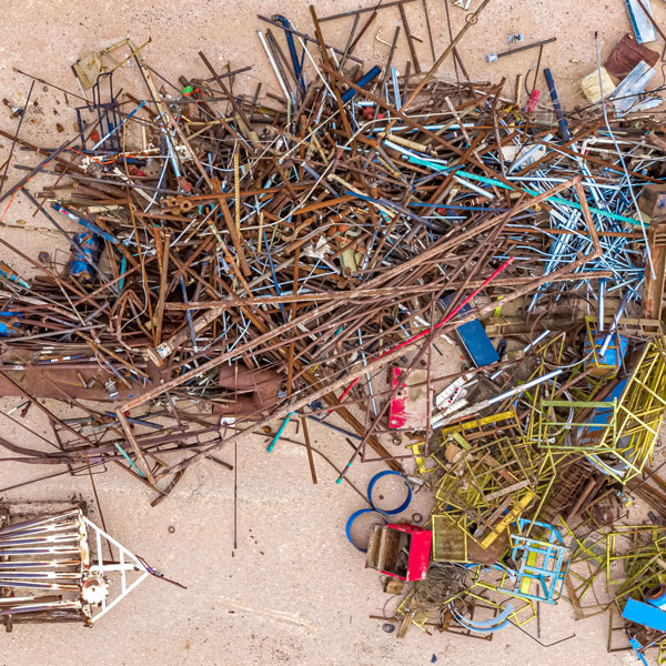 Overhead footage of recycling location Overhead footage of recycling location
